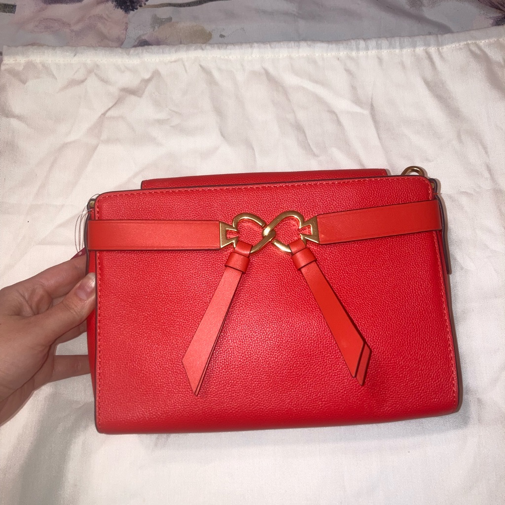 Kate Spade Red Crossbody Bag With Gold Accents